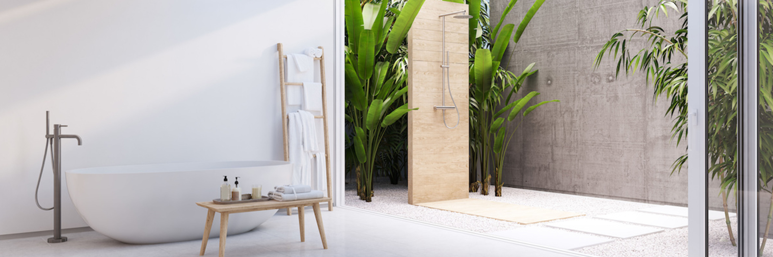 Badezimmer Panorama mit Badewanne