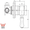Ewing Hampton Sylva Shower Bath Mixer Chrome with White Handle