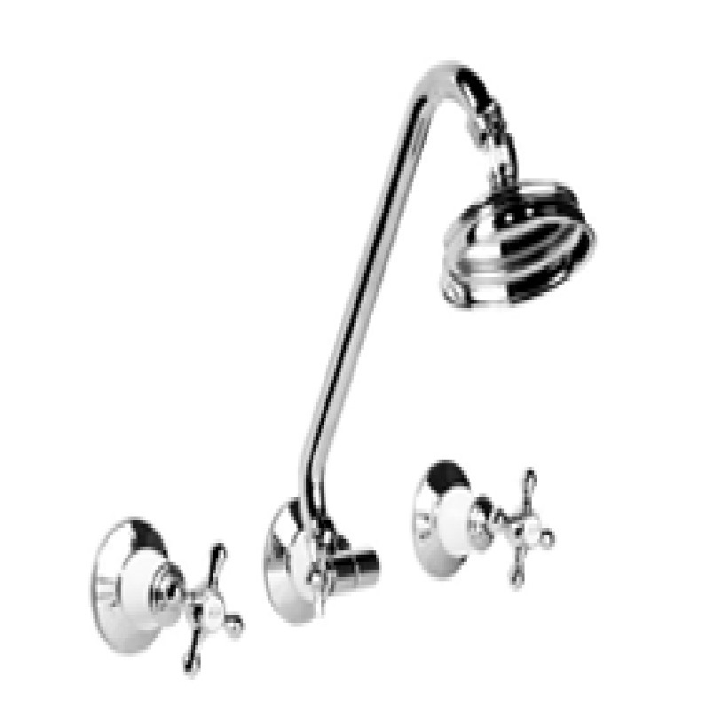 Ewing Pasadena Shower Set Chrome with WhiteBell Flange
