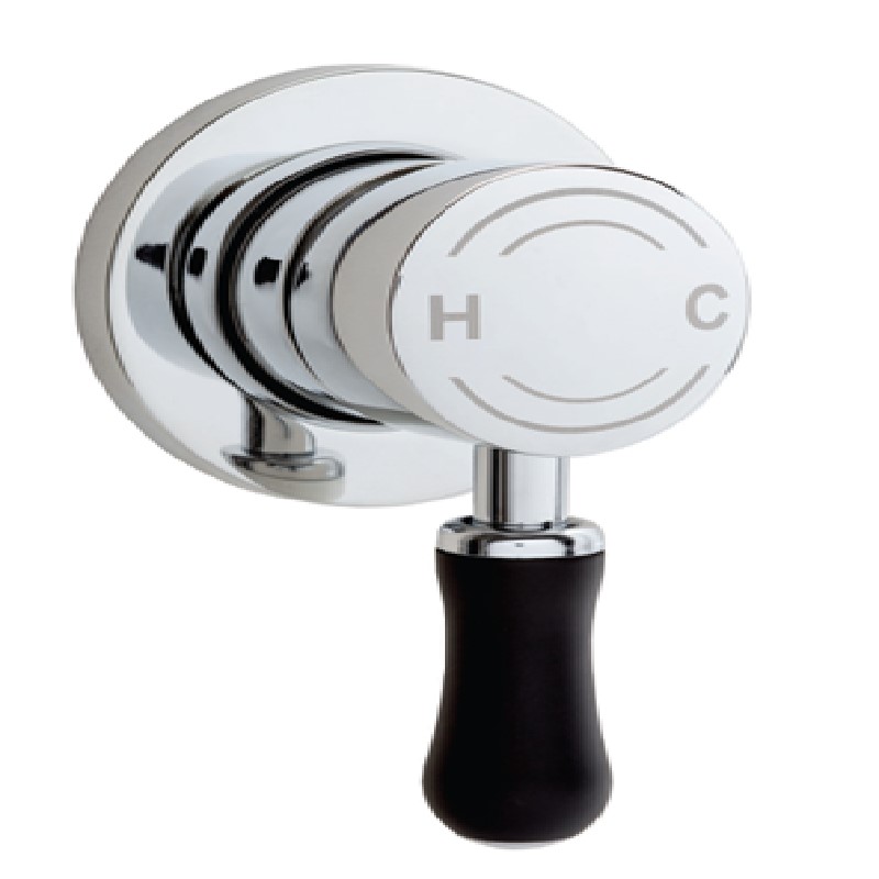 Ewing Pepper Shower Bath Mixer Chrome with Black Handle