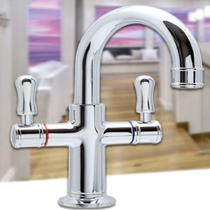 Ewing Sylva Twinner Basin Mixer Chrome Handle