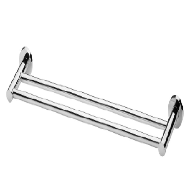 RADII DOUBLE TOWEL RAIL 600MM ROUND PLATE CHROME