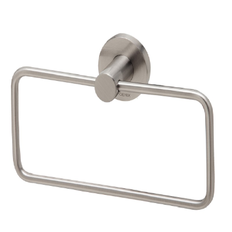 RADII HAND TOWEL HOLDER ROUND PLATE BRUSHED NICKEL