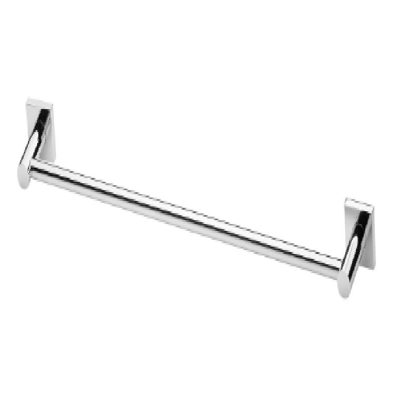 RADII SINGLE TOWEL RAIL 800MM SQUARE PLATE BRUSHED NICKEL