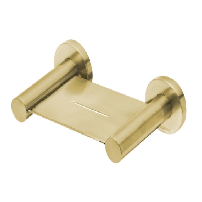 RADII SOAP DISH ROUND PLATE BRUSHED GOLD