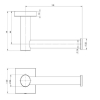 RADII TOILET ROLL HOLDER SQUARE PLATE MATTE BLACK