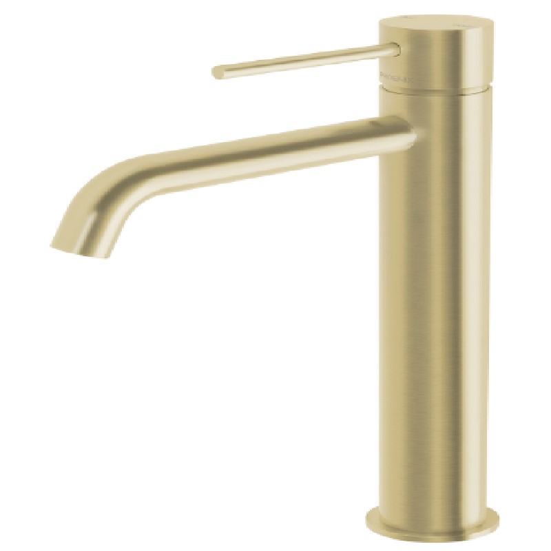 VIVID SLIMLINE CURVED VESSEL MIXER BRUSHED GOLD