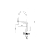 Bekken 001 Gooseneck Sink Mixer Chrome Black