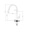 Bekken 004 Gooseneck Sink Mixer Chrome Black