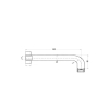Bekken Corfu Curved Bath Spout 180mm Black