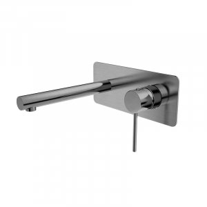 Bekken Corfu Wall Bath Basin Mixer Brushed Nickel