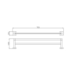 Bekken Daska Double Towel Rail 750mm Chrome