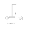 Bekken Daska Glass Toilet Brush Holder Chrome