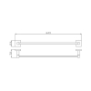 Bekken Daska Single Towel Rail 600mm Chrome