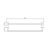 Bekken Daska Single Towel Rail 750mm Chrome