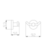 Bekken Kos Double Robe Hook Black