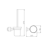 Bekken Kos Glass Toilet Brush Holder Chrome