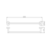 Bekken Kos  Single Towel Rail 600mm Brushed Nickel