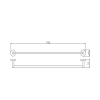 Bekken Kos Single Towel Rail 750mm Black